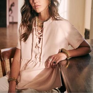 Sezane Criss Cross Babydoll Blouse